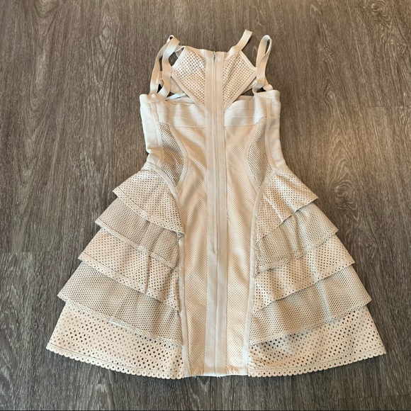 HERVÉ LÉGER Perforated leather bandage dress - Picture 4 of 6